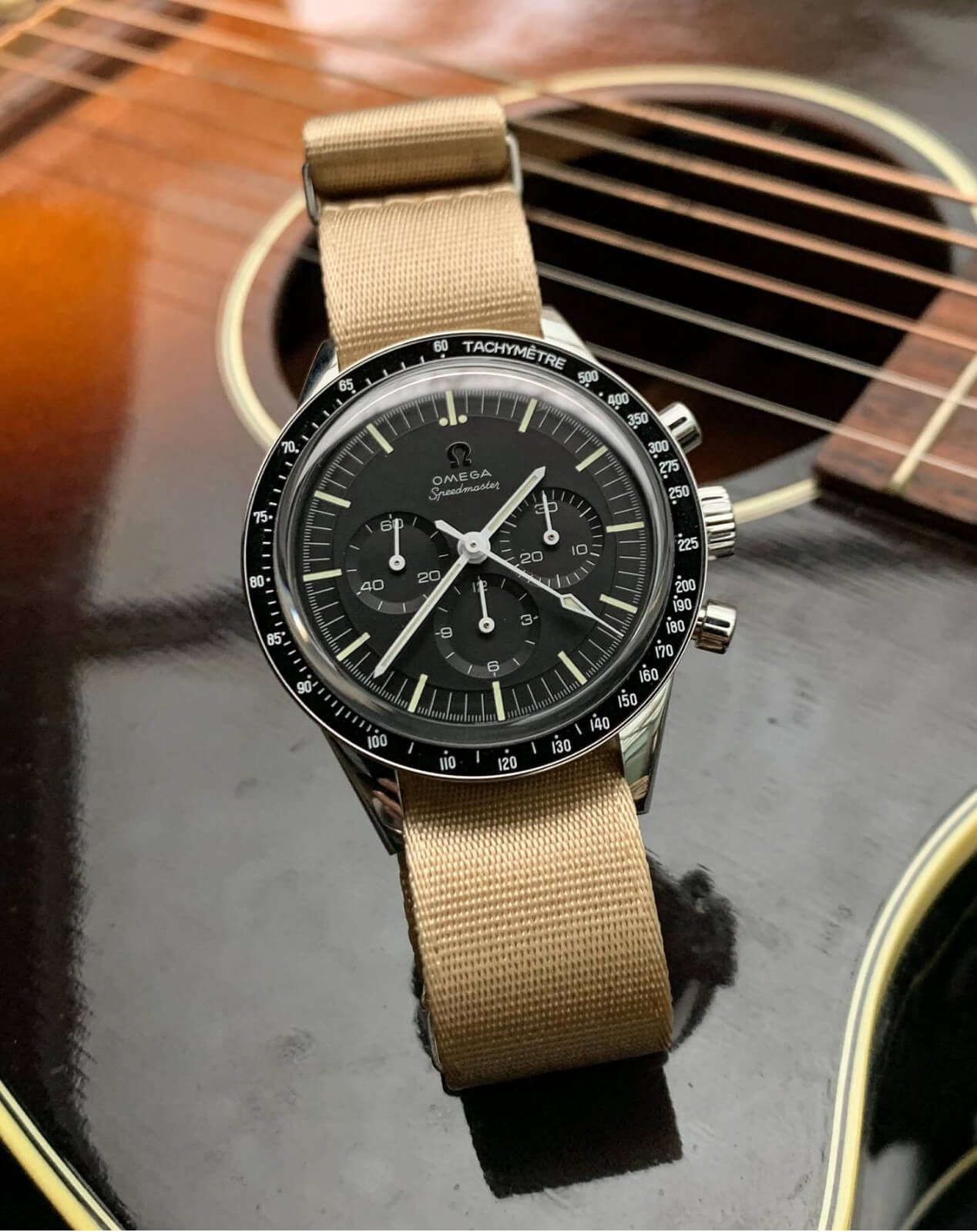 Beige Nylon Watch Strap