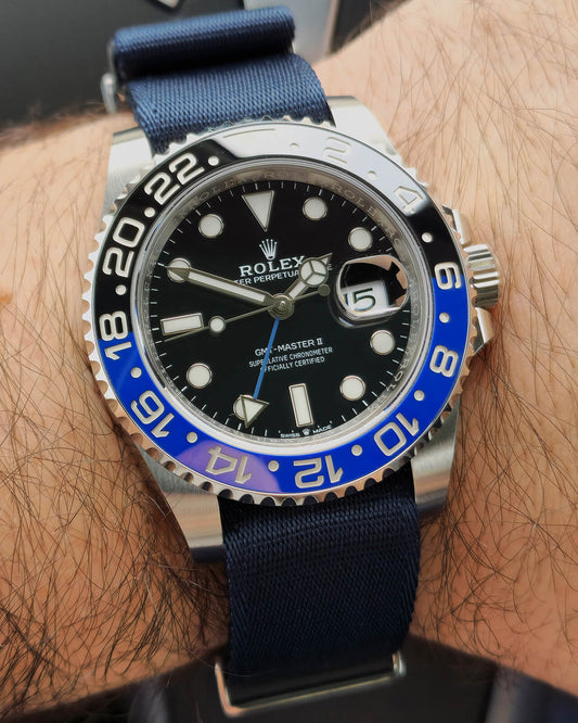 Navy Blue Nylon Watch Strap - Rolex GMT Master