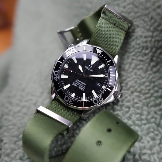 Olive Green Nylon Watch Strap - Omega Seamaster
