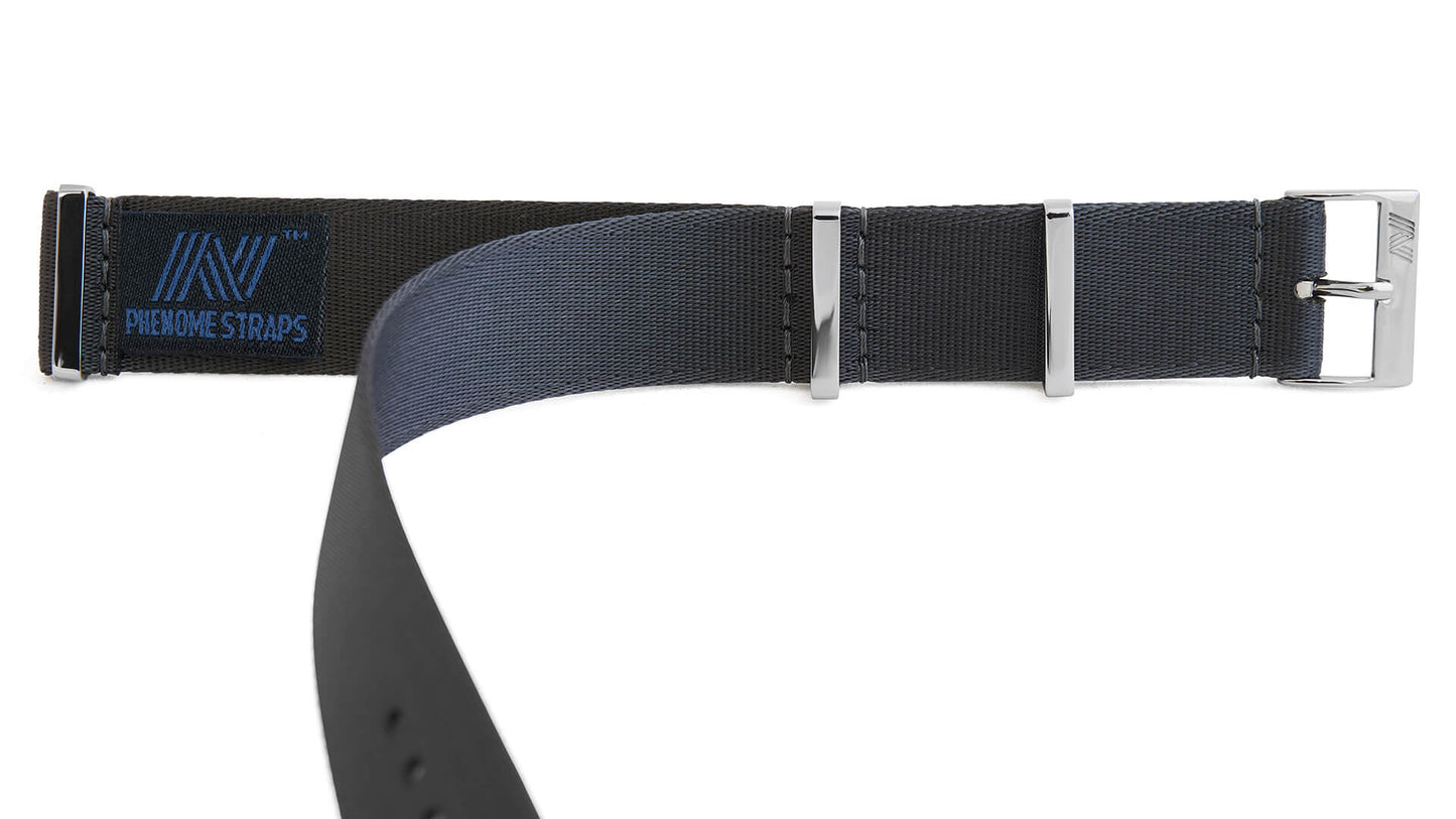 Admiralty Grey Nylon Watch Strap - Polished