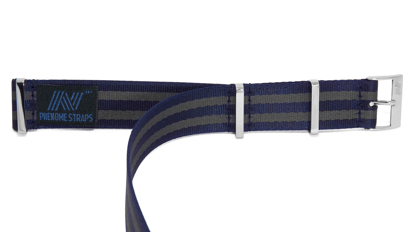 Blue Bond Nylon Watch Strap - Polished