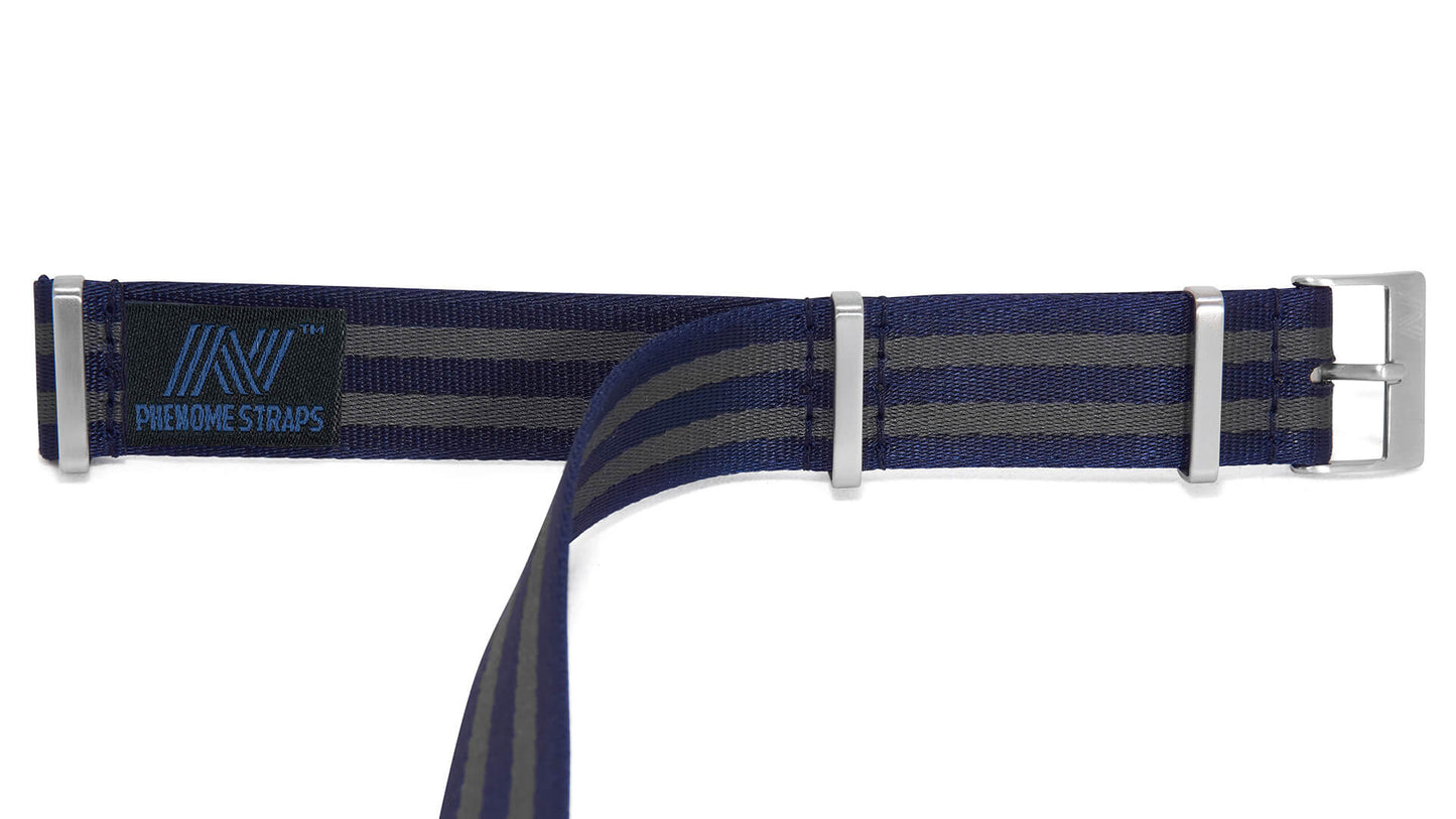 Blue Bond Nylon Watch Strap - Brushed
