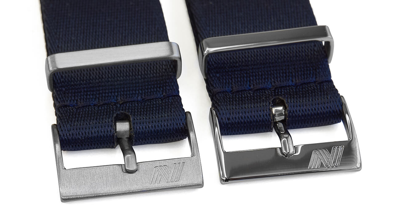 Navy Blue Nylon Watch Strap - buckle