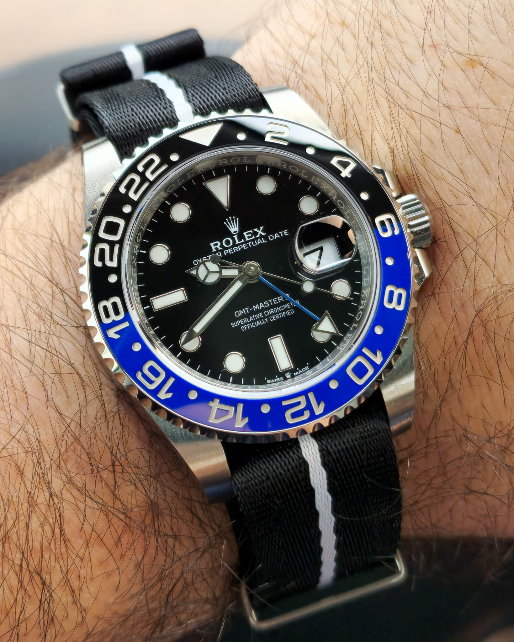 Rolex GMT Master II - Batman on a nylon strap