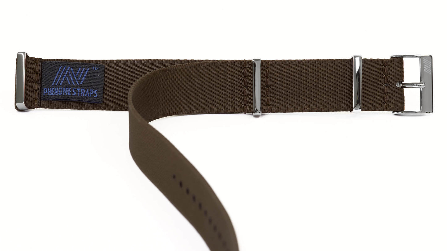 Solid taupe colored premium nylon strap - polished hw - by Phenomestraps
