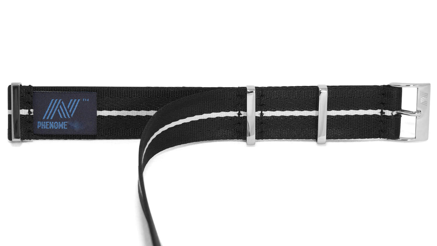 Black Nylon Strap with White Stripe