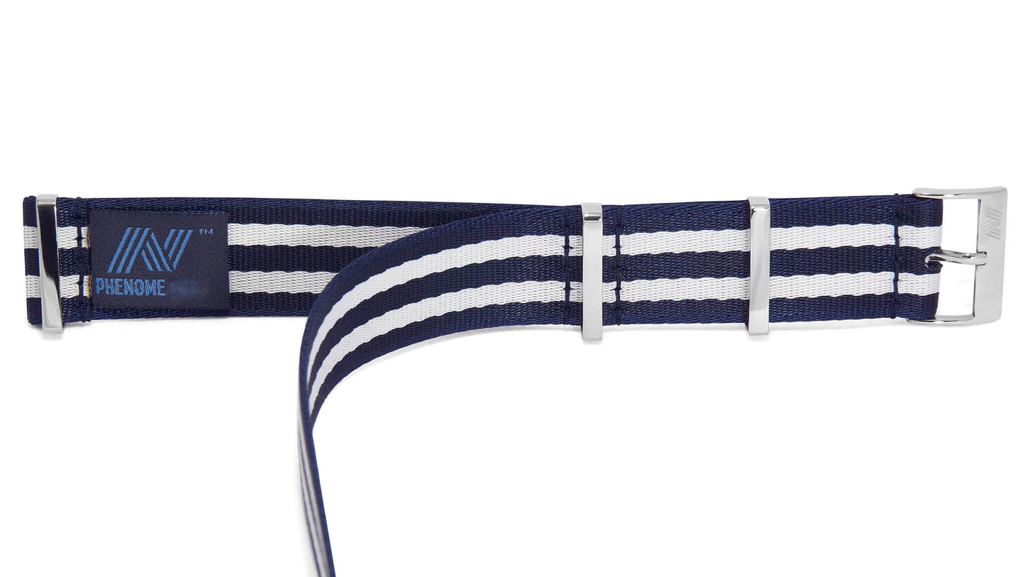 Dark Blue & White Nylon Strap